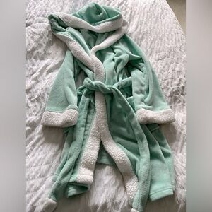 Mint Green and White Super Soft Holiday Robe